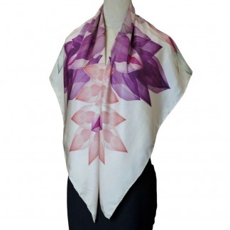 Khăn lụa vuông Phoenix hồng cánh sen  100*100cm